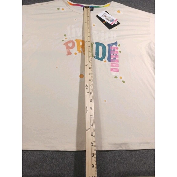 Pride Women "Live with Pride"  T-Shirt Color Beige Size XXL -MSRP $36 - Picture 8 of 16
